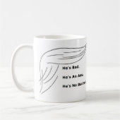 "Hij is geen Badass!" Funny Anti-Trump Mok (Links)