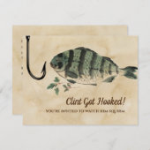 Hij is gehakt. Fish Funny Engagement Party Kaart (Voorkant / Achterkant)