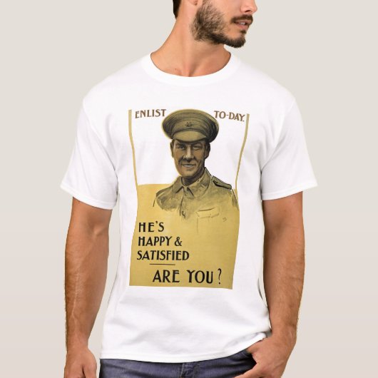 Hij is gelukkig en tevreden, hè? t-shirt (Voorkant)