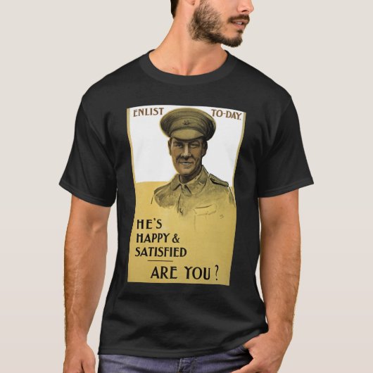Hij is gelukkig en tevreden, hè? t-shirt (Voorkant)