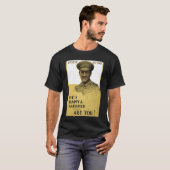 Hij is gelukkig en tevreden, hè? t-shirt (Voorkant volledig)