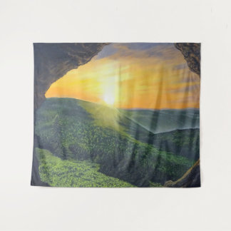 Hij is gereisd. wandkleed