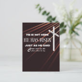 "Hij is gerezen" Bijbel Verse Christelijk Briefkaa Briefkaart (Staand voorkant)