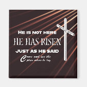 "Hij is gerezen" Bijbel Verse Pasen Christelijk Ma Magneet (Voorkant)