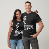 Hij is gerezen Bijbelscriptie verse Christelijk T-shirt (Unisex)