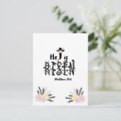 Hij is gerezen Floral Manuscript Briefkaart (Staand voorkant)