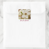 "Hij is gerezen!" Herurrectie zondag Vierkante Sticker (Tas)