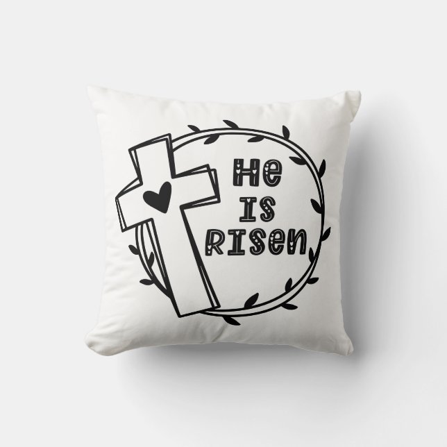 Hij is gerezen met Cross Easter Kussen (Voorkant)