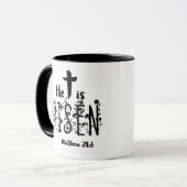 Hij is gerezen Pasen Manuscript Mok (Voorkant links)