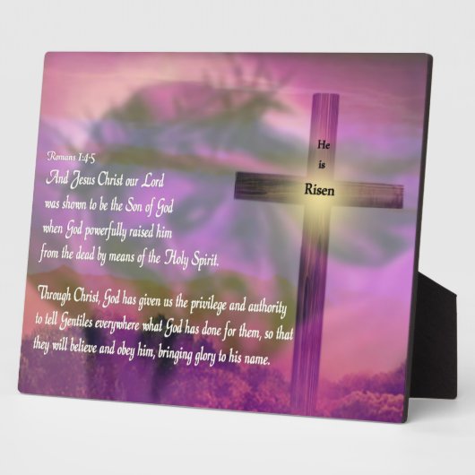 Hij is gerezen - Religieuze paasbijbelstok Fotoplaat (Zijkant)