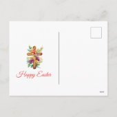 Hij is gerezen toen hij paaskruis vertelde feestdagenkaart (Achterkant)