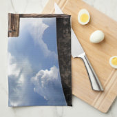 Hij Is Geweest Ruw Kruis Hemel Theedoek (Quarter Fold)