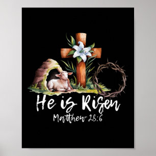 Hij Is Gewezen Schaap Lam Kruis Jezus Christelijk Poster
