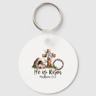 Hij Is Gewezen Schaap Lam Kruis Jezus Christelijk Sleutelhanger