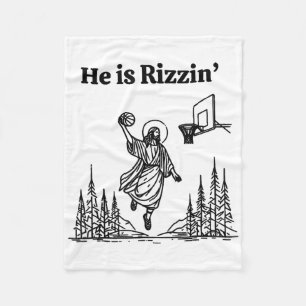 Hij is grappig basketbal retro christelijke betrou fleece deken