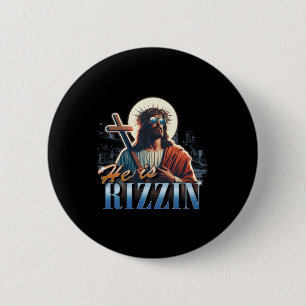 Hij is grappig grappig Pasen Jezus meme vintage bo Ronde Button 5,7 Cm