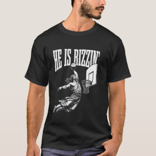 Hij is grappig Jezus basketbal meme T-shirt