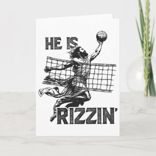 Hij is grappige Jezus die volleybal speelt Kaart