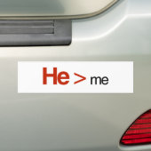 Hij is groter dan ik. bumpersticker (Op auto)