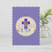 Hij is herleide borduurbloemen feestdagenkaart (Staand voorkant)