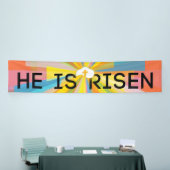 Hij is herrijzingsresten spandoek (Beurs)