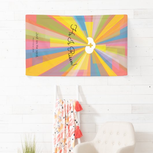 Hij is herrijzingsresten spandoek (Insitu)