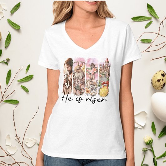 Hij is het basic V-hals T-shirt van Risen Women