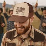 Hij is het binden van de knoop Bachelor Party West Trucker Pet<br><div class="desc">Deze leuke trucker's petten laat je de bruidegom te vieren om in stijl te zijn! Het leuke westerne themaontwerp beschikt over een houtsnede woordgrafisch met een cowboylaars, cowboy-pet en een hartvormige lasso. De tekst luidt: Hij bindt de knoop! Er is ruimte voor zijn naam en de datum van het evenement....</div>