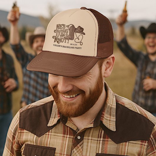 Hij is het binden van de knoop Bachelor Party West Trucker Pet