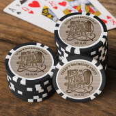Hij is het binden van de knoop rustieke cowboy vri poker chips