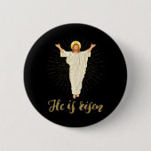 Hij is het Christelijke geloof van Rizzin Ronde Button 5,7 Cm (Voorkant)