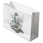 Hij is het Christelijke Paaskruis Groot Cadeauzakje (Voorkant Gekanteld)