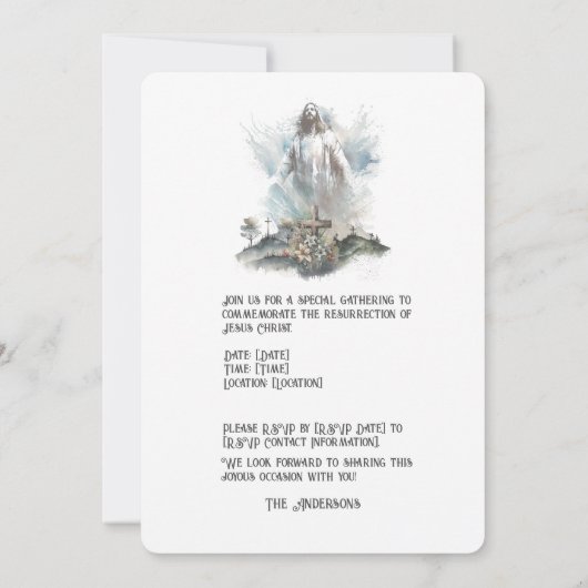 Hij is het Christelijke Paaskruis Kaart (Achterkant)