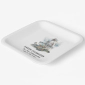 Hij is het Christelijke Paaskruis Papieren Bordje (Gebogen)