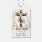 Hij is het verrezen kruis | Easter Cadeaulabel (Voorkant)