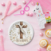 Hij is het verrezen kruis | Easter Papieren Bordje (Feest)