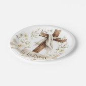 Hij is het verrezen kruis | Easter Papieren Bordje (Gekanteld)