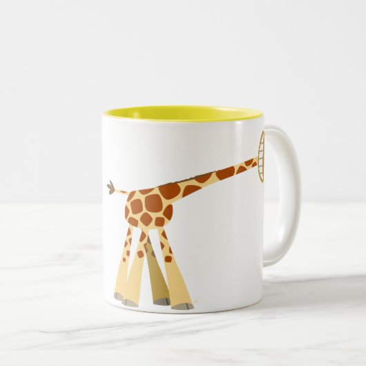 Hij is hier! Cartoon Giraffe mok (Voorkant rechts)
