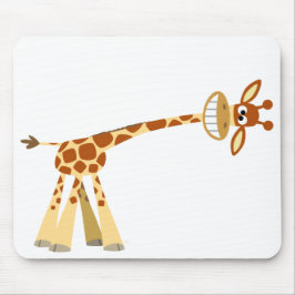 Hij is hier, cartoon giraffe mousepad. muismat