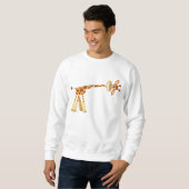 Hij is hier, cartoon giraffe T-shirt (Voorkant volledig)