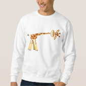 Hij is hier, cartoon giraffe T-shirt (Voorkant)