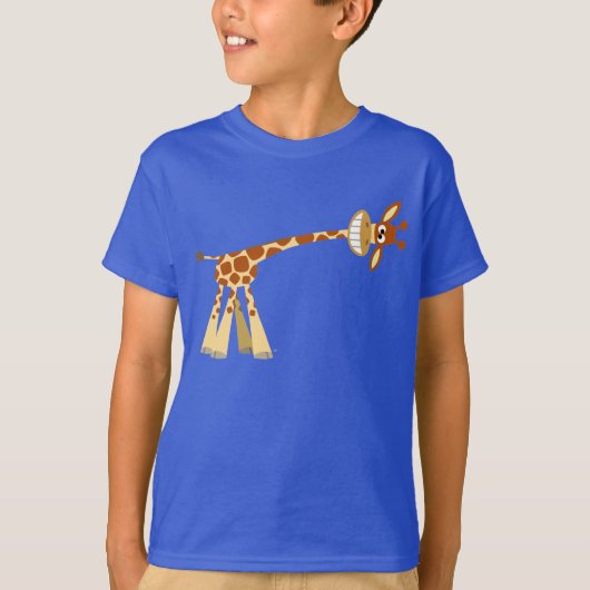 Hij is hier! Cute Cartoon Giraffe Kinder T-shirts (Voorkant)