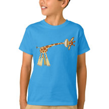 Hij is hier! Cute Cartoon Giraffe Kinder T-shirts
