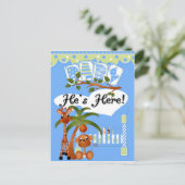 Hij is hier Het is een Jongen Aankomst Kaarten en  (Staand voorkant)