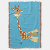 Hij is hier! Kute Gekke Cartoon Giraffe Deken (Voorkant Verticaal)