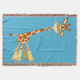 Hij is hier! Kute Gekke Cartoon Giraffe Deken