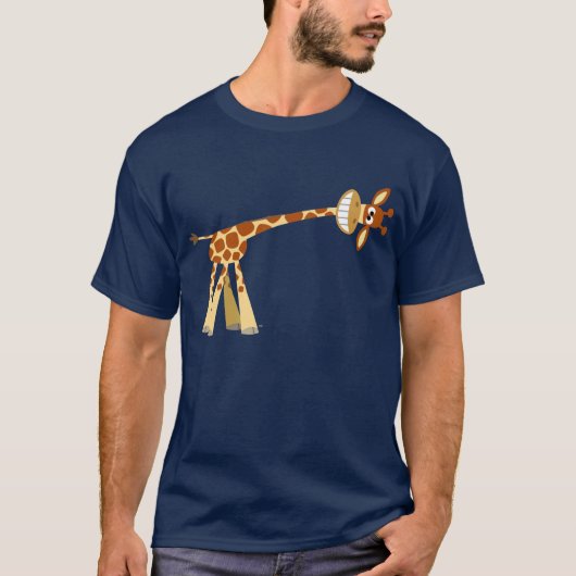 Hij is hier! Mannen T-shirts voor Cartoon Giraffe  (Voorkant)