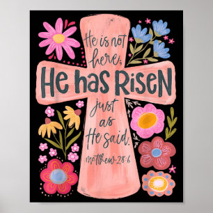 Hij is hier niet Hij is opgestaan Christelijke Jez Poster