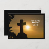 Hij is hier niet; hij is Risen - kerkelijke uitnod RSVP Kaartje (Voorkant / Achterkant)