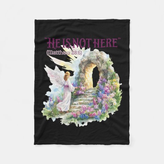 Hij is hier niet - Pastel Waterverf Fleece Deken (Voorkant)
